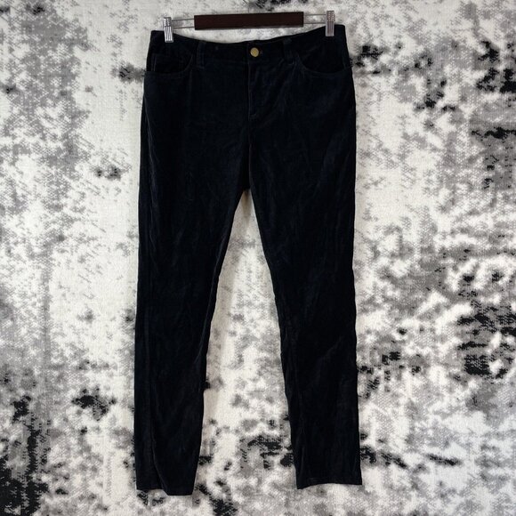 Lauren Ralph Lauren Velour Jeans‎ Womens Size 10 Black Cotton Stretch Skinny - Picture 1 of 11